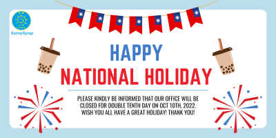 2022 National Holiday Day Off Notice