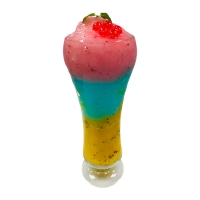 Three-color Smoothie(strawberry+blue curacao+passionfruit)