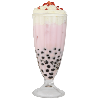 Boba Strawberry Green Milk Tea